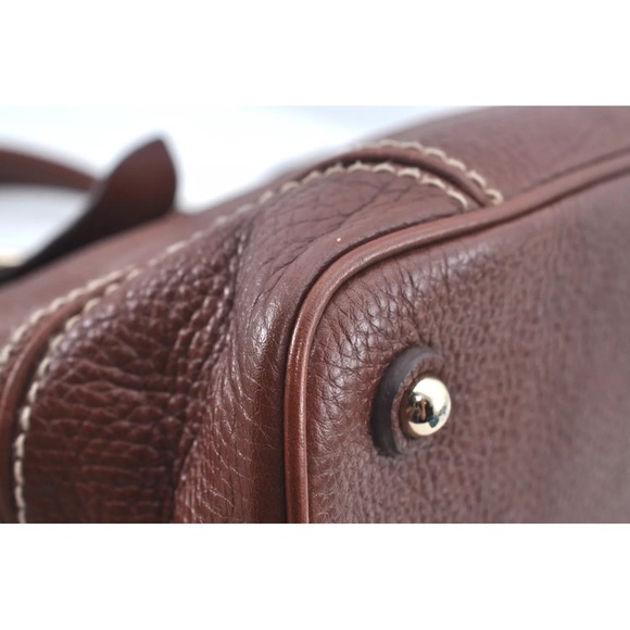 Authentic BURBERRY Vintage Leather Shoulder Tote Bag Brown - Picture 14 of 16